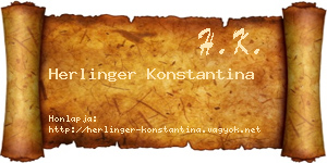 Herlinger Konstantina névjegykártya